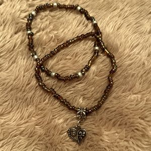 Women’s hand beaded bracelet set 💜🖤